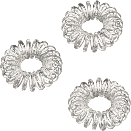 Haarelastiekjes spiraal mini transparant, 4 stuks