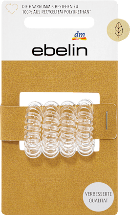 Haarelastiekjes spiraal mini transparant, 4 stuks