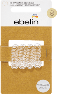 Haargummis Spirale mini transparent, 4 St