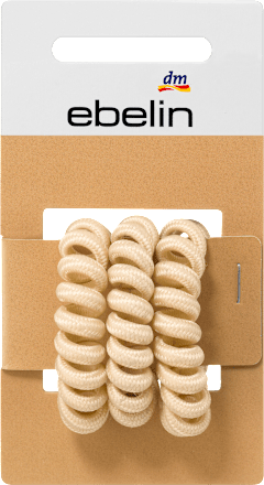 Haarelastiekjes spiraal zwart/bruin/beige, 3 stuks