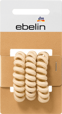 Haarelastiekjes spiraal zwart/bruin/beige, 3 stuks