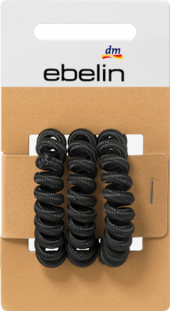 Haarelastiekjes spiraal zwart/bruin/beige, 3 stuks