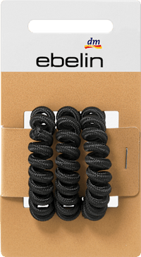 Haarelastiekjes spiraal zwart/bruin/beige, 3 stuks