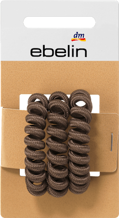 Haarelastiekjes spiraal zwart/bruin/beige, 3 stuks