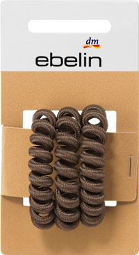 Haarelastiekjes spiraal zwart/bruin/beige, 3 stuks