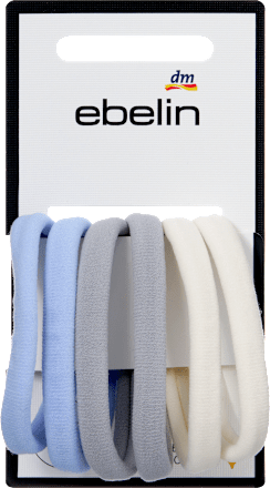 Haargummis weich, blau/rosa, 6 St