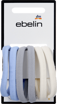 Haargummis weich, blau/rosa, 6 St