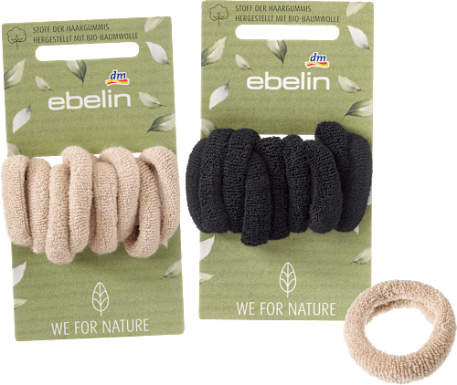 Zachte haarelastiekjes, zwart/blond, 9 stuks