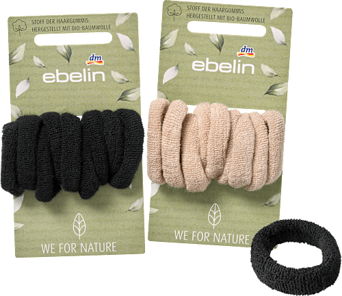 Zachte haarelastiekjes, zwart/blond, 9 stuks