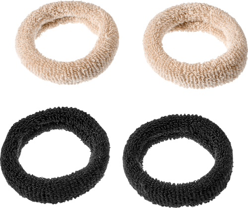 Zachte haarelastiekjes, zwart/blond, 9 stuks