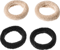 Zachte haarelastiekjes, zwart/blond, 9 stuks