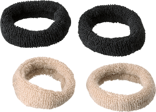 Zachte haarelastiekjes, zwart/blond, 9 stuks