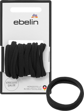 ebelin Haargummis weich, schwarz, 12 St