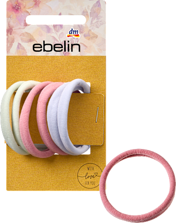 Haargummis weich, weiß/rosa/hellblau, 6 St ebelin