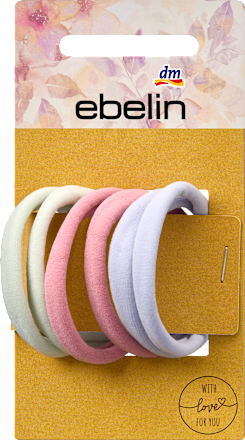 Haargummis weich, weiß/rosa/hellblau, 6 St ebelin