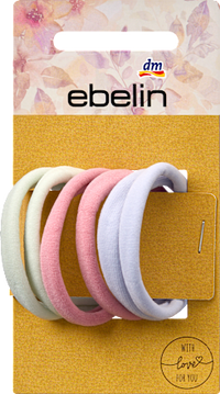 Haargummis weich, weiß/rosa/hellblau, 6 St ebelin