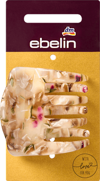 Haarklammer Acryl gemustert, creme, 1 St ebelin