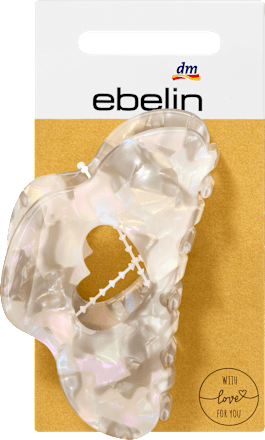 Haarklammer Acryl mit Herz Cut-out grau, 1 St ebelin