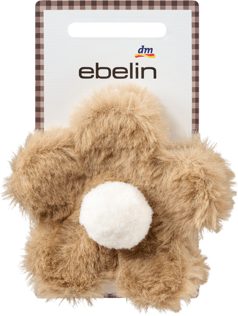 Haarklammer Blume Fell-Optik, braun, 1 St