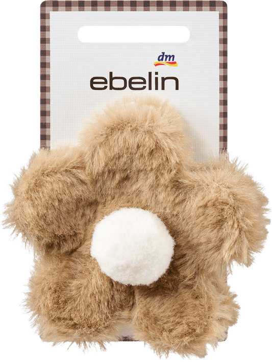 Haarklammer Blume Fell-Optik, braun, 1 St