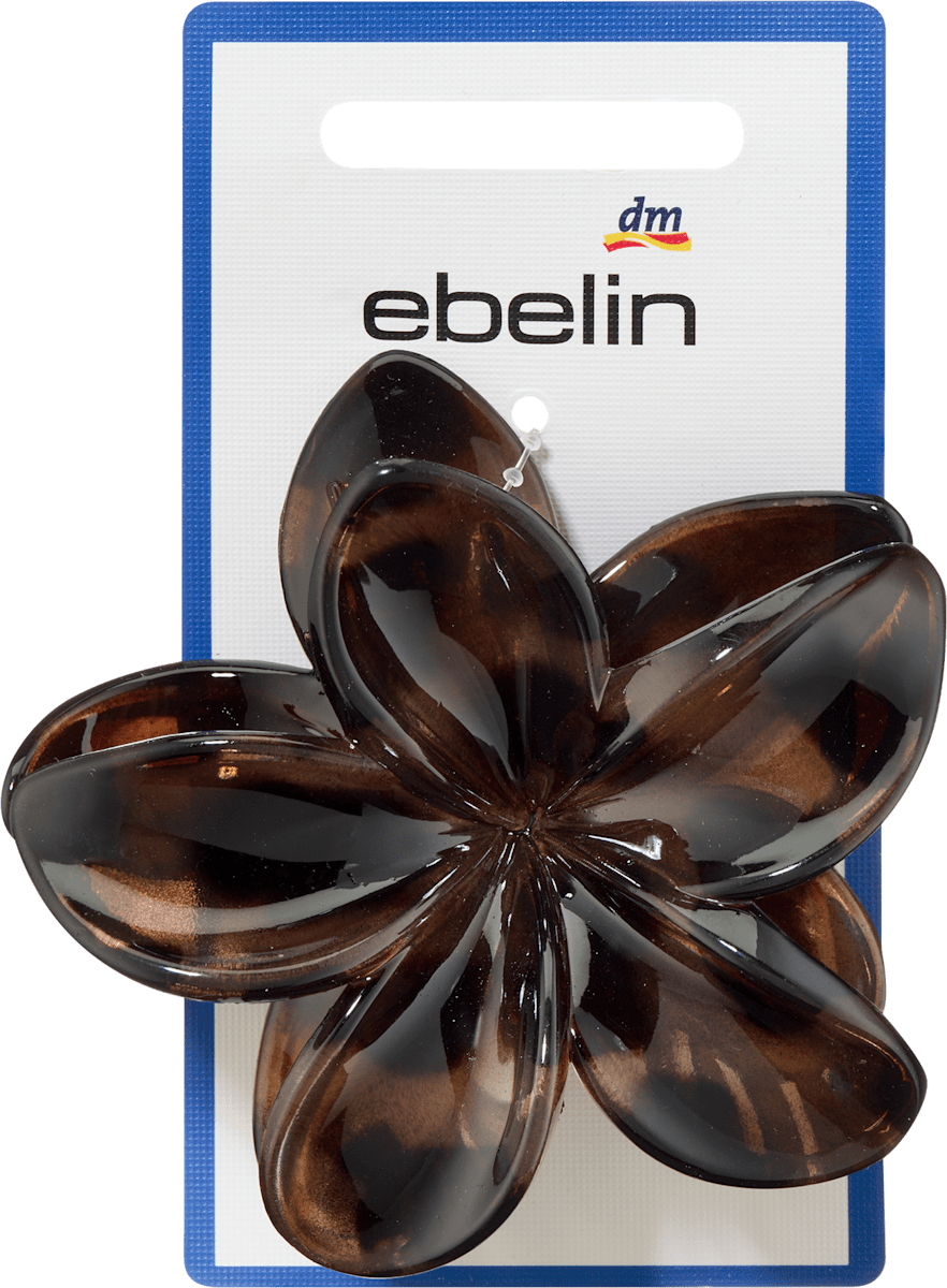 Haarklammer Blume, Leo-Muster, braun, 1 St