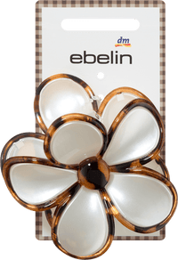 Haarklammer Blume, weiß-braun, 1 St