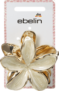 ebelin Haarklammer Blume, weiß/Gold-Optik, 1 St