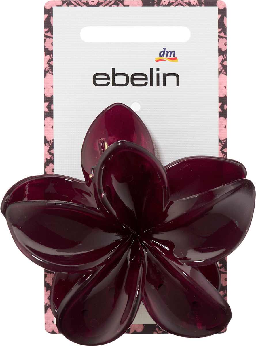 Haarklammer Blumen, aubergine, 1 St