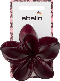 Haarklammer Blumen, aubergine, 1 St