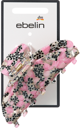 ebelin Haarklammer gesprenkelt, schwarz/rosa, 1 St