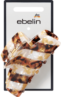 ebelin Haarklammer gestreift, weiß/braun, 1 St
