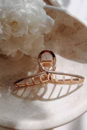 Haarclip goudlook van gerecycled metaal, 1 st.