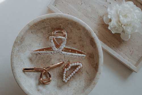 Haarclip goudlook van gerecycled metaal, 1 st.