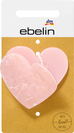 Haarklammer Herz rosa, 1 St ebelin