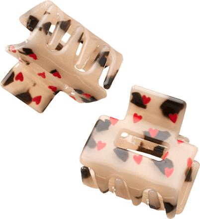 Haarklammer Herzen midi, 2 St