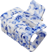 Haarclip keramiek look blauw-wit, 1 st