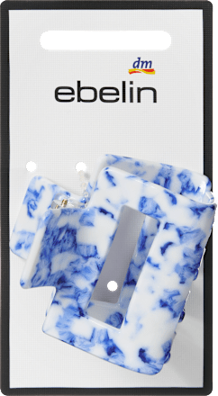 Haarklammer Keramik-Optik, blau/weiß, 1 St