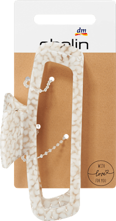 Haarclip kiezellook wit, 1 stuk