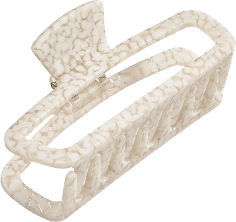 Haarclip kiezellook wit, 1 stuk