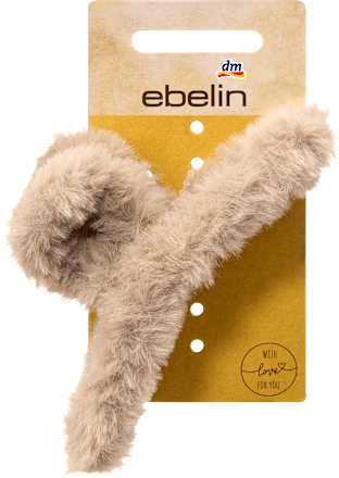 Haarklammer Loop-Form Felloptik, Beige, 1 St ebelin