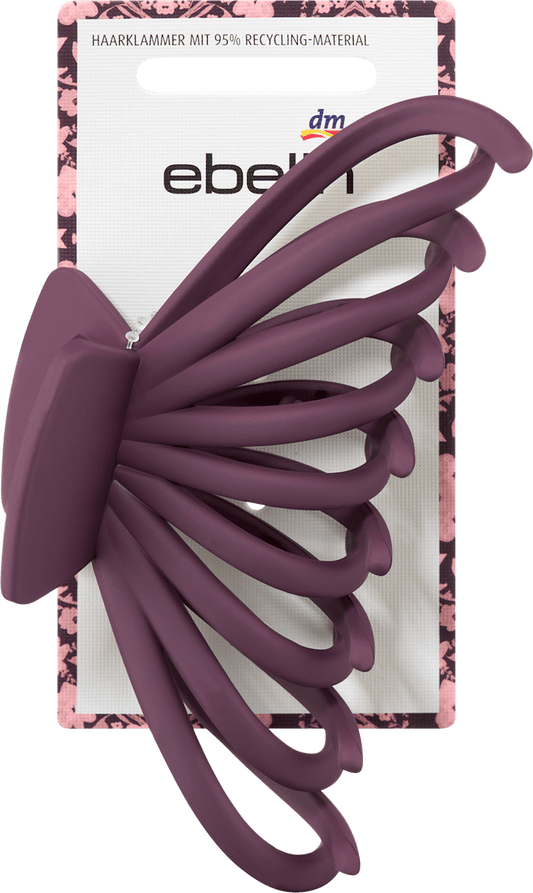Pince à cheveux maxi, aubergine, 1 pce