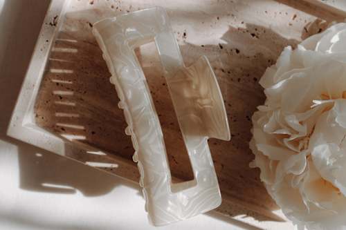 Haarclip maxi beige, 1 stuk