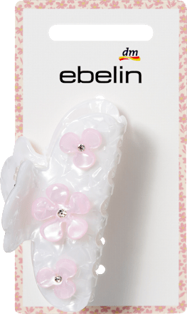 ebelin Haarklammer mit Blumenapplikationen, weiß, 1 St
