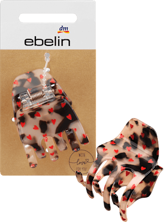 Haarspeld met hartjesprint, 1 stuk