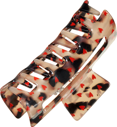 Haarspeld met hartjesprint, 1 stuk