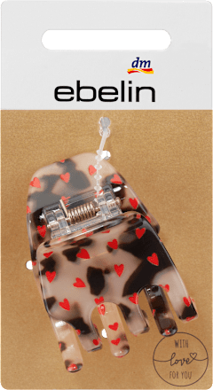 Haarspeld met hartjesprint, 1 stuk