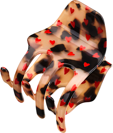 Haarspeld met hartjesprint, 1 stuk