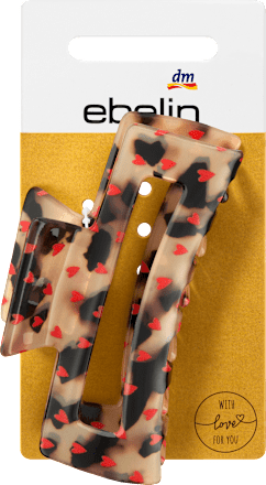 Haarspeld met hartjesprint, 1 stuk