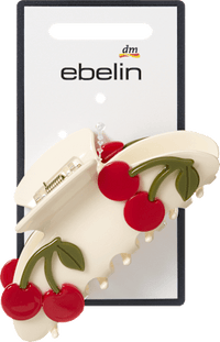 ebelin Haarklammer mit Kirschen-Applikationen, creme, 1 St