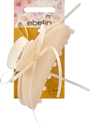 Haarspeld met strik, crème, 1 stuk